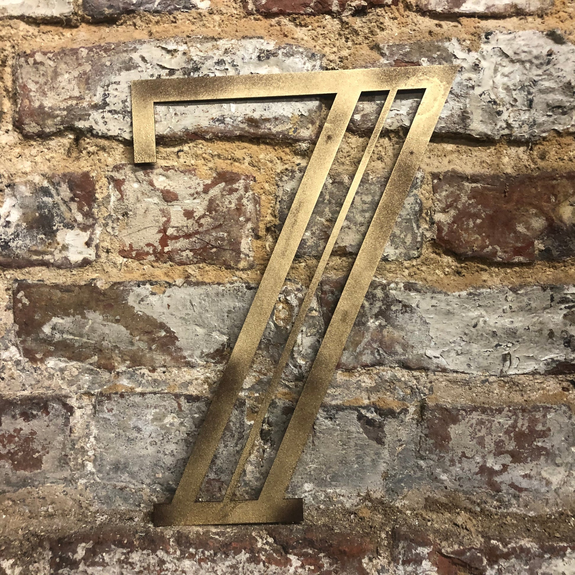 Gold Distressed Art Deco Metal Letters and Numbers 5 inch or 12 inch
