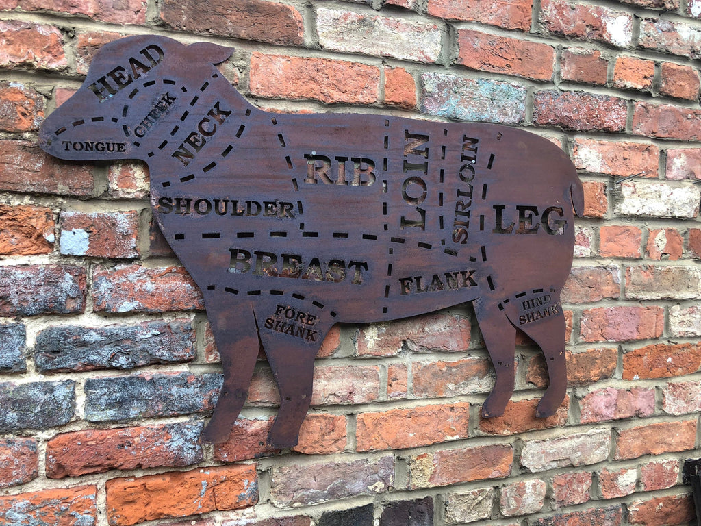 Rusty Metal Lamb Wall Decoration