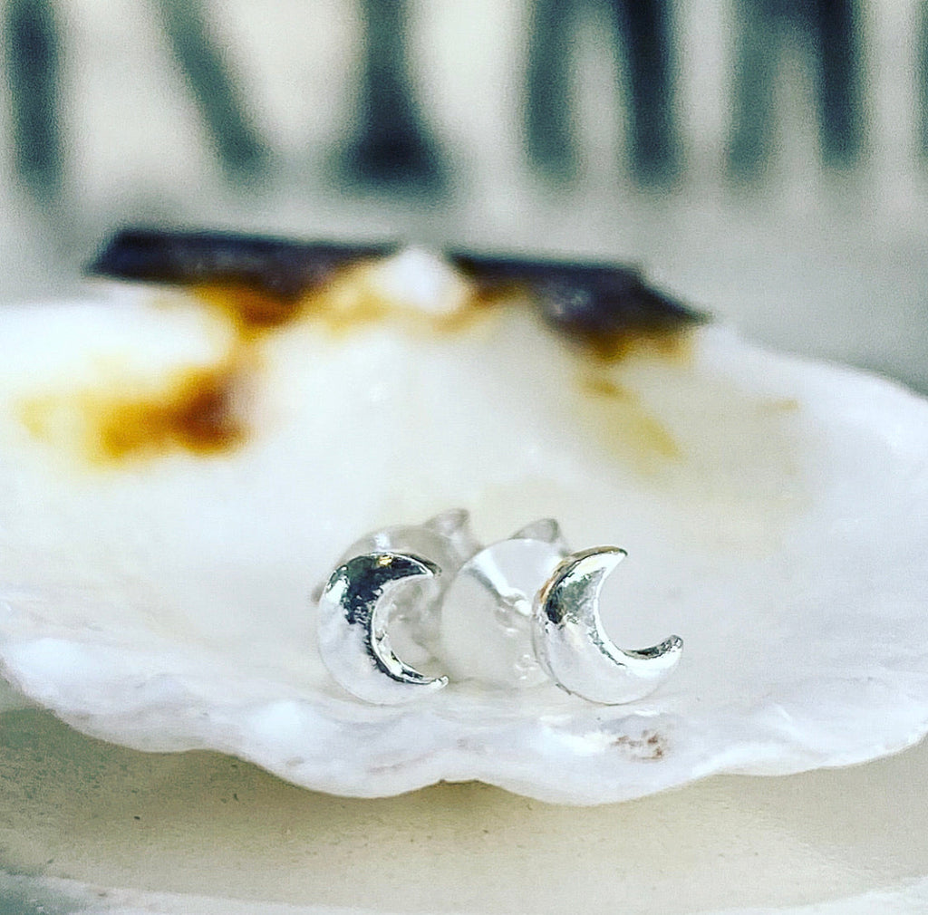 Mini Moons Sterling Silver Earrings