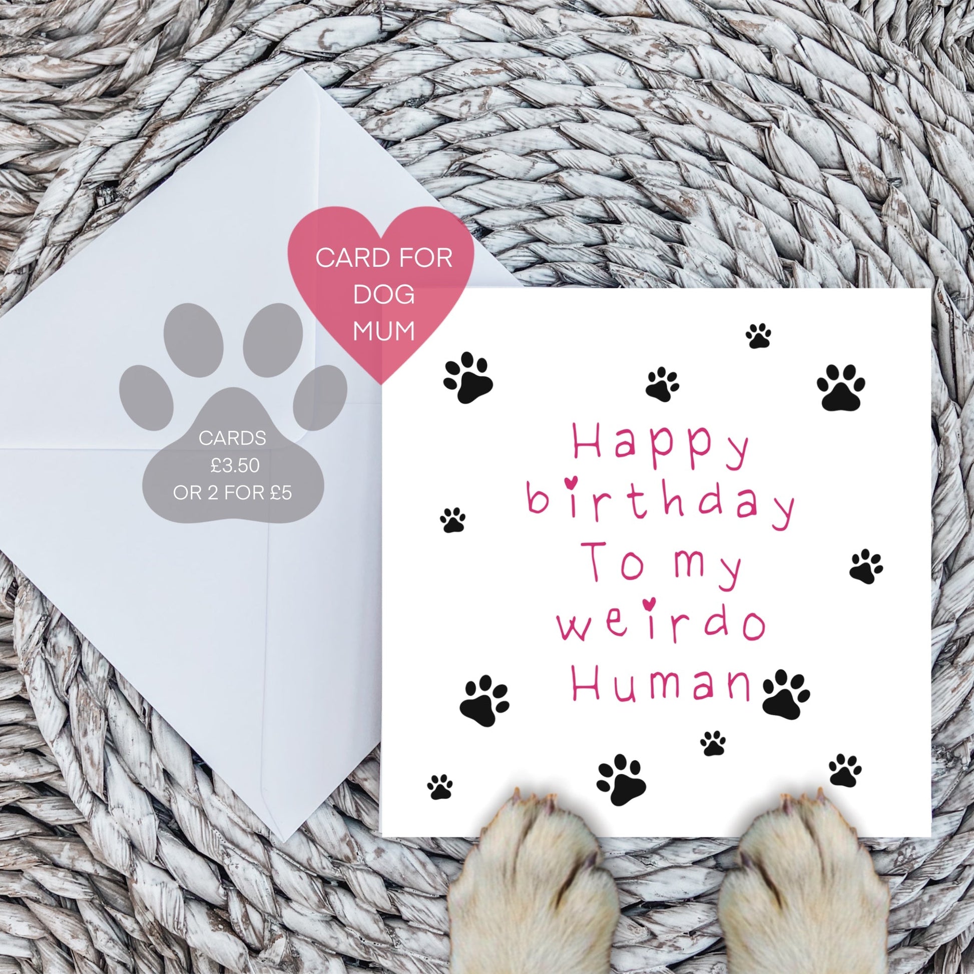 Weirdo Human Birthday Card in Pink