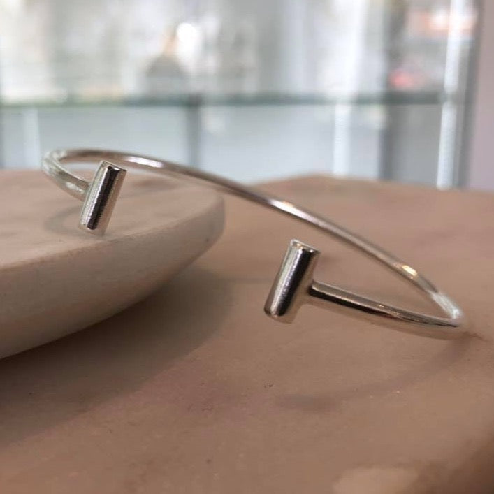 Sterling Silver T Bar Cuff Bracelet