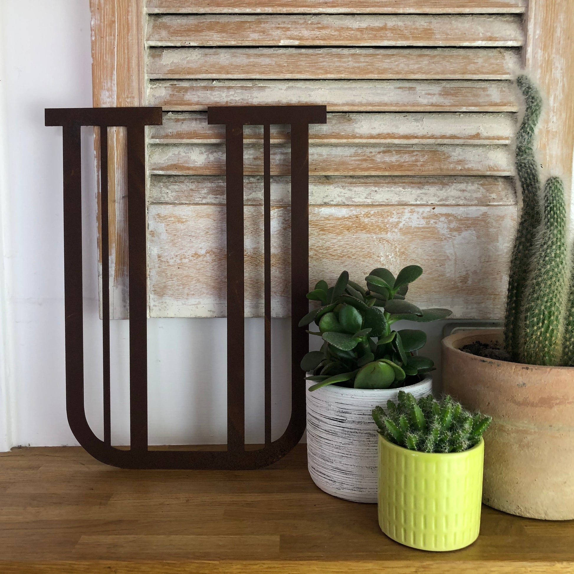 Rusty Metal Art Deco Lettering A-Z 0-9 in 5 inch or 12 inch