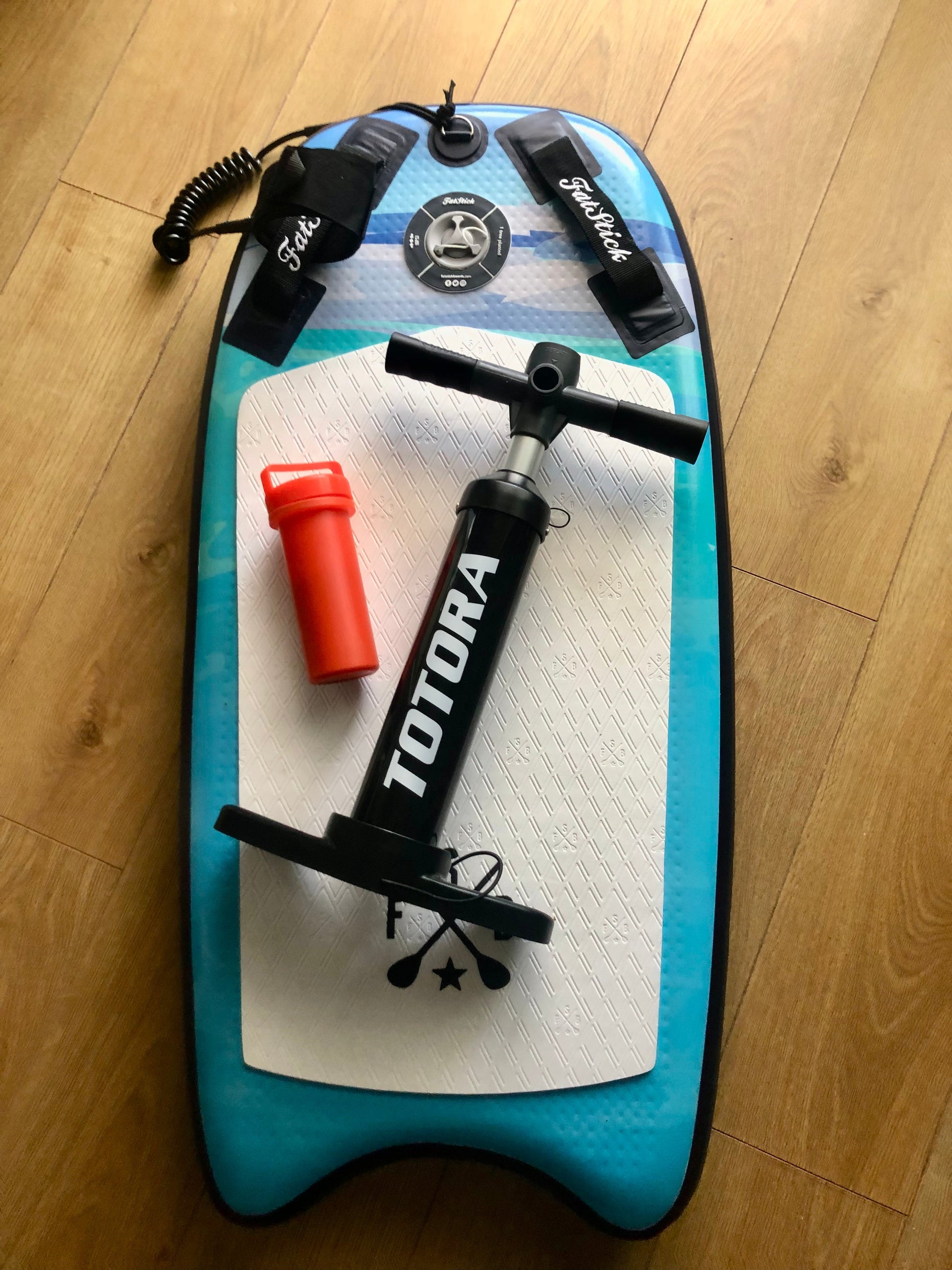 Inflatable 43 inch Body Board Complete Package with Pump and Leash