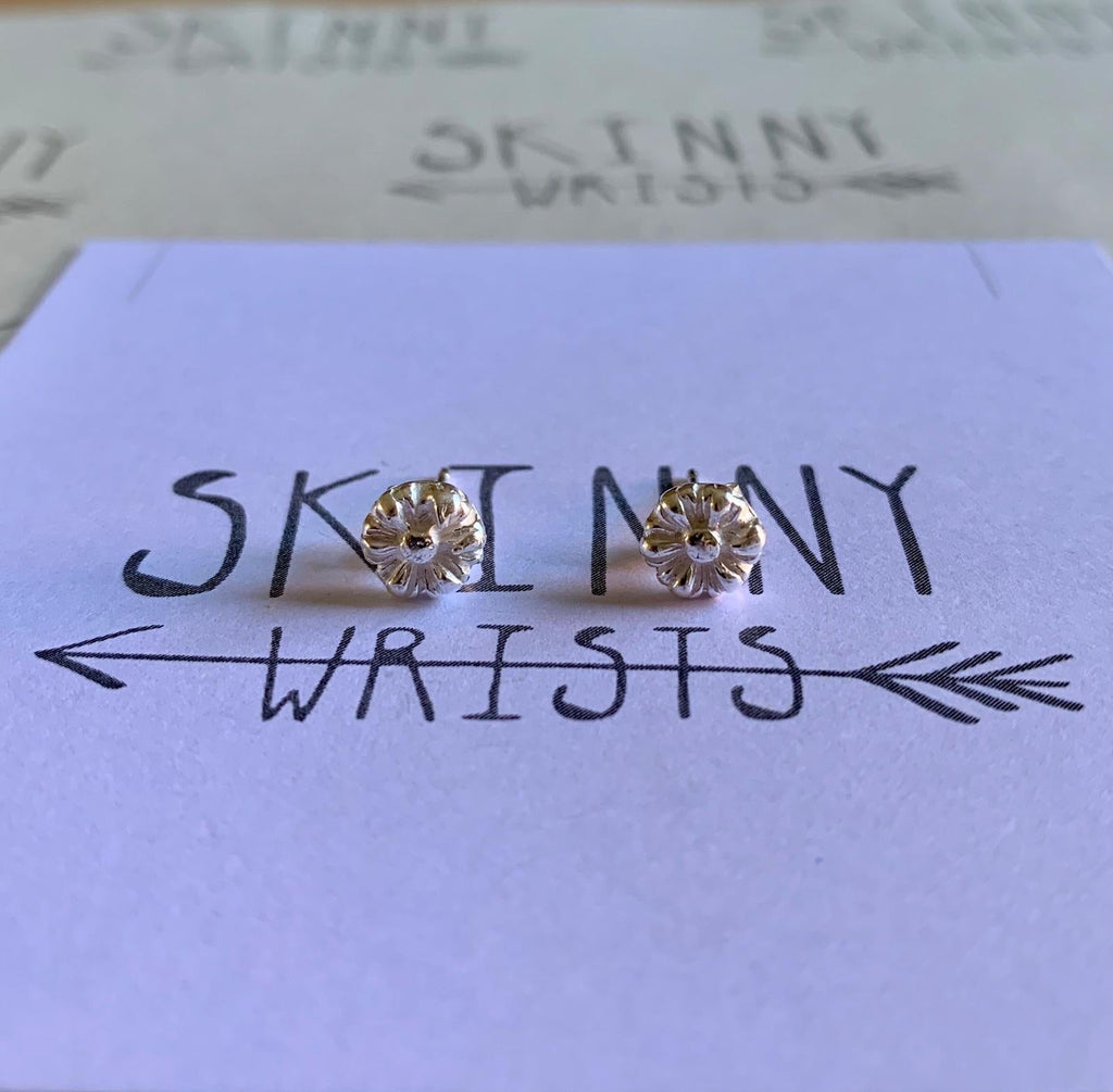 Daisy Studs Sterling Silver Earrings