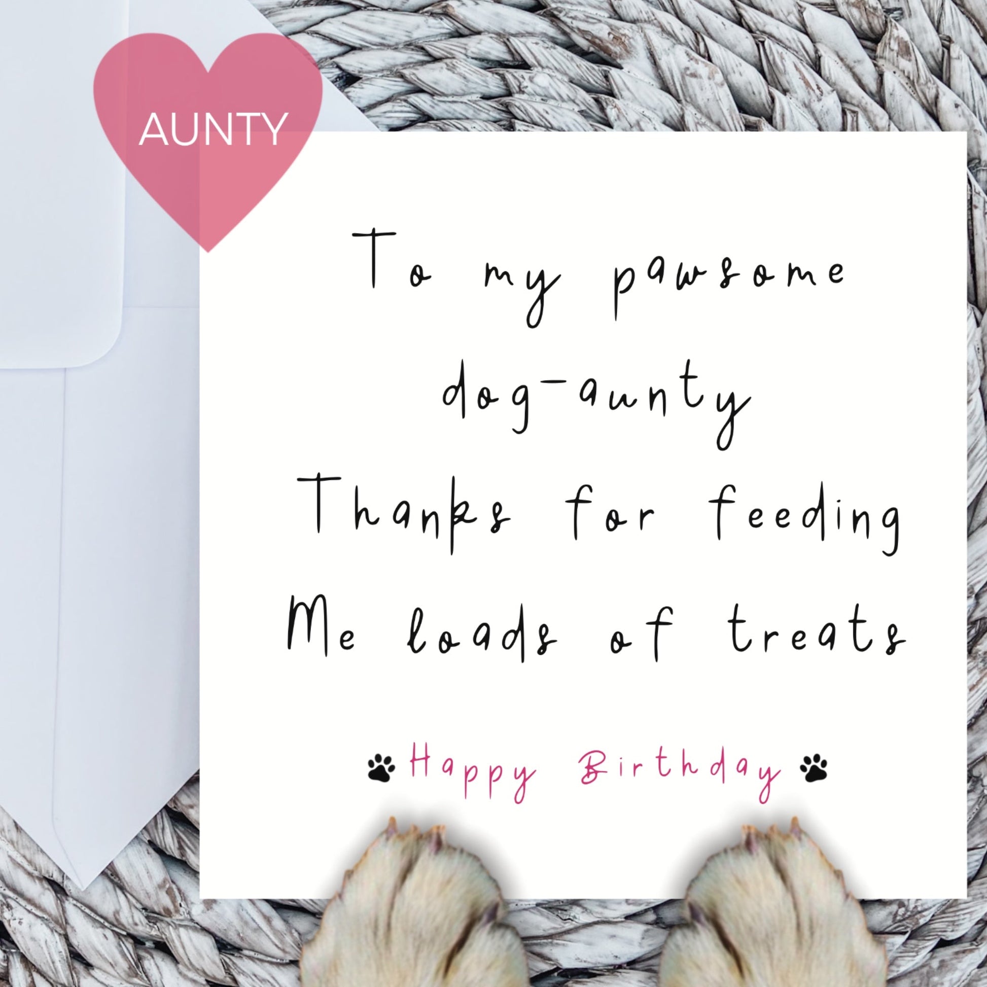 To My Pawsome Dog Aunty Birthday Card
