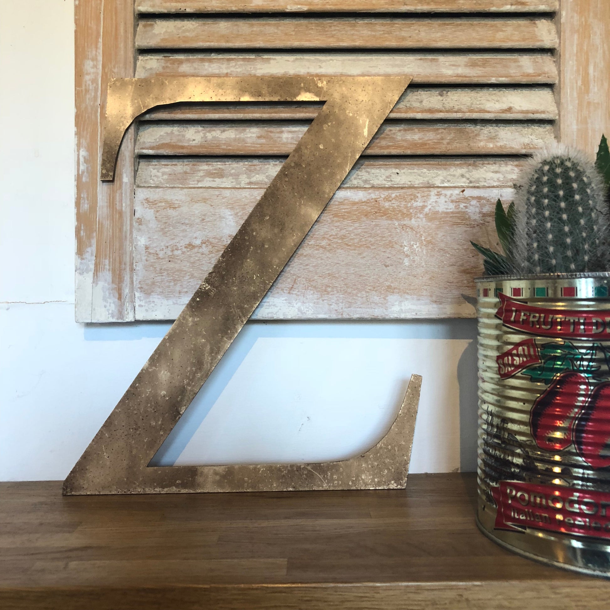 Distressed Gold Metal Letters A-Z 0-9 in 5 inch or 12 inch