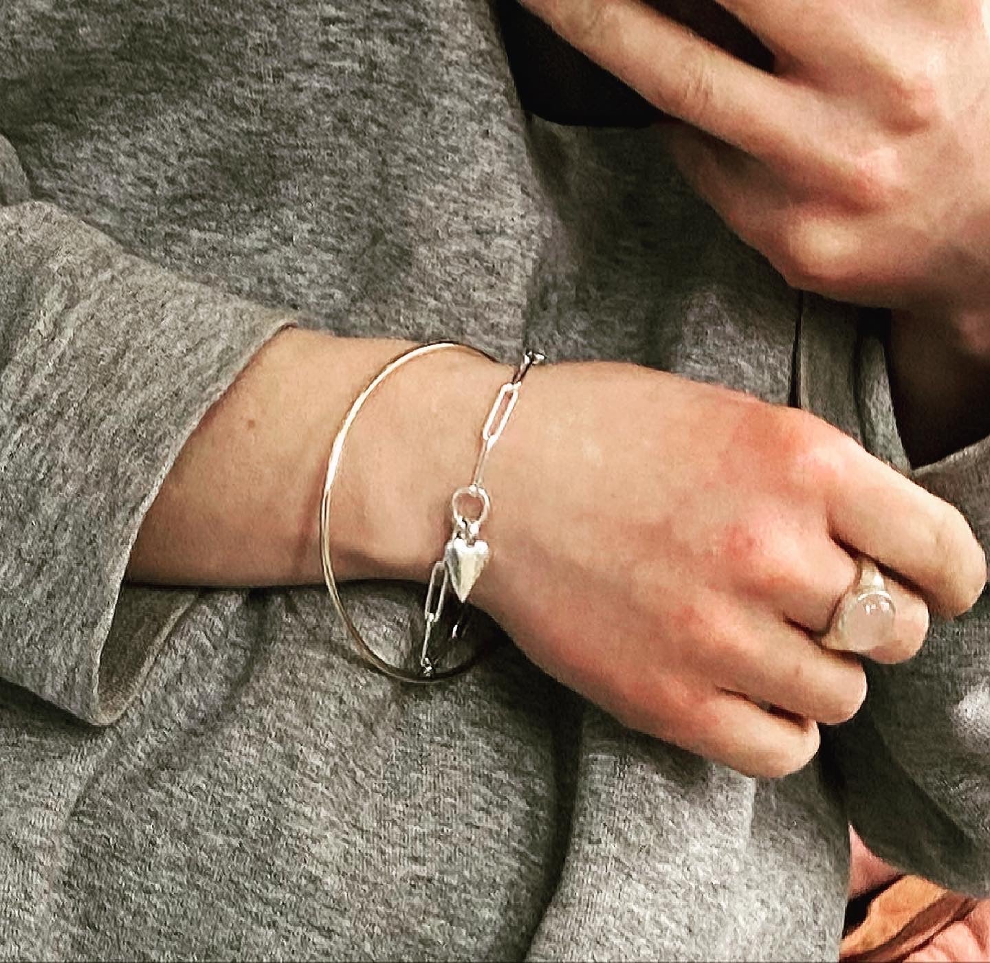 Heart Trace Chain Bracelet Sterling Silver