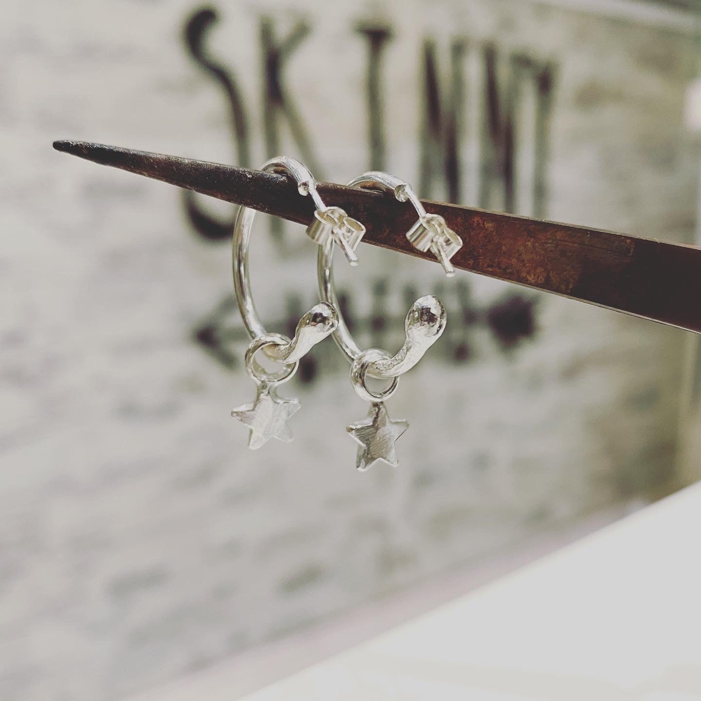 Baby Star Hoops in Sterling Silver