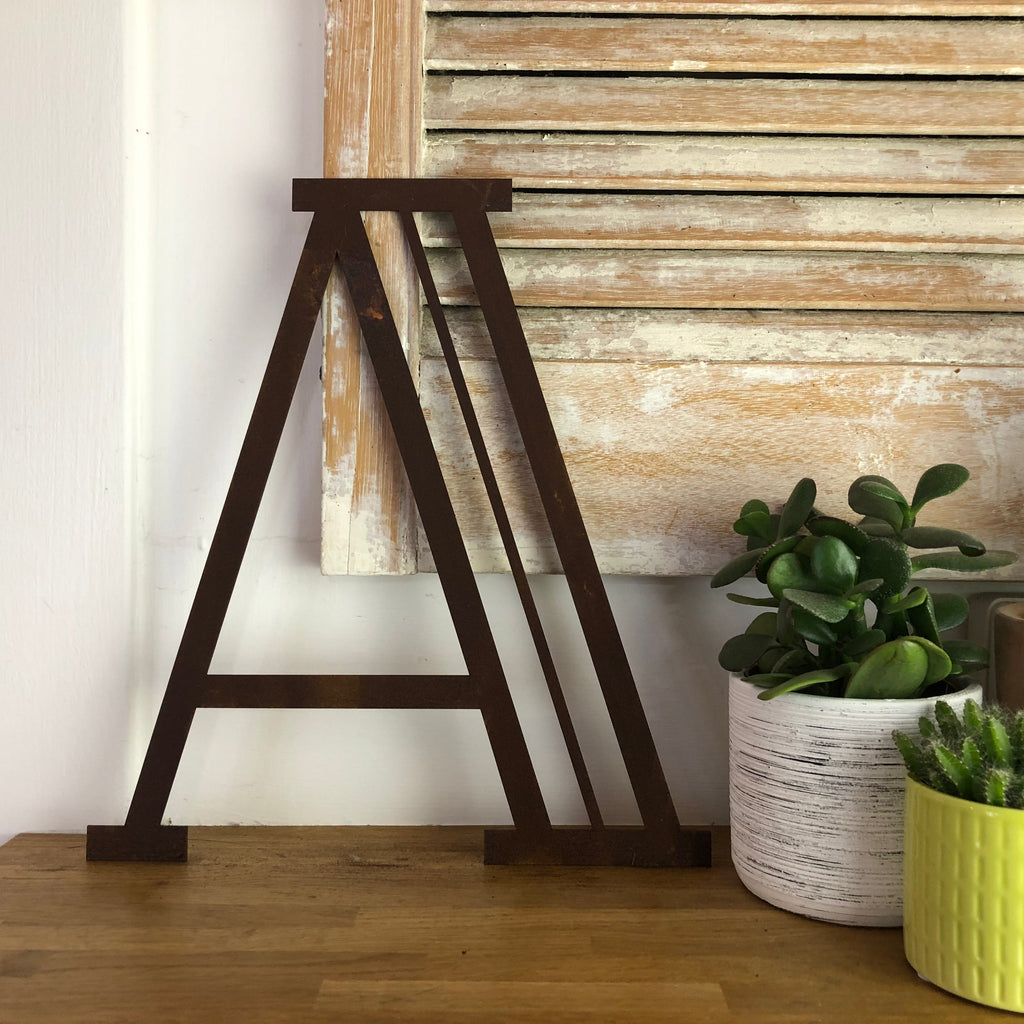 Rusty Metal Art Deco Lettering A-Z 0-9 in 5 inch or 12 inch