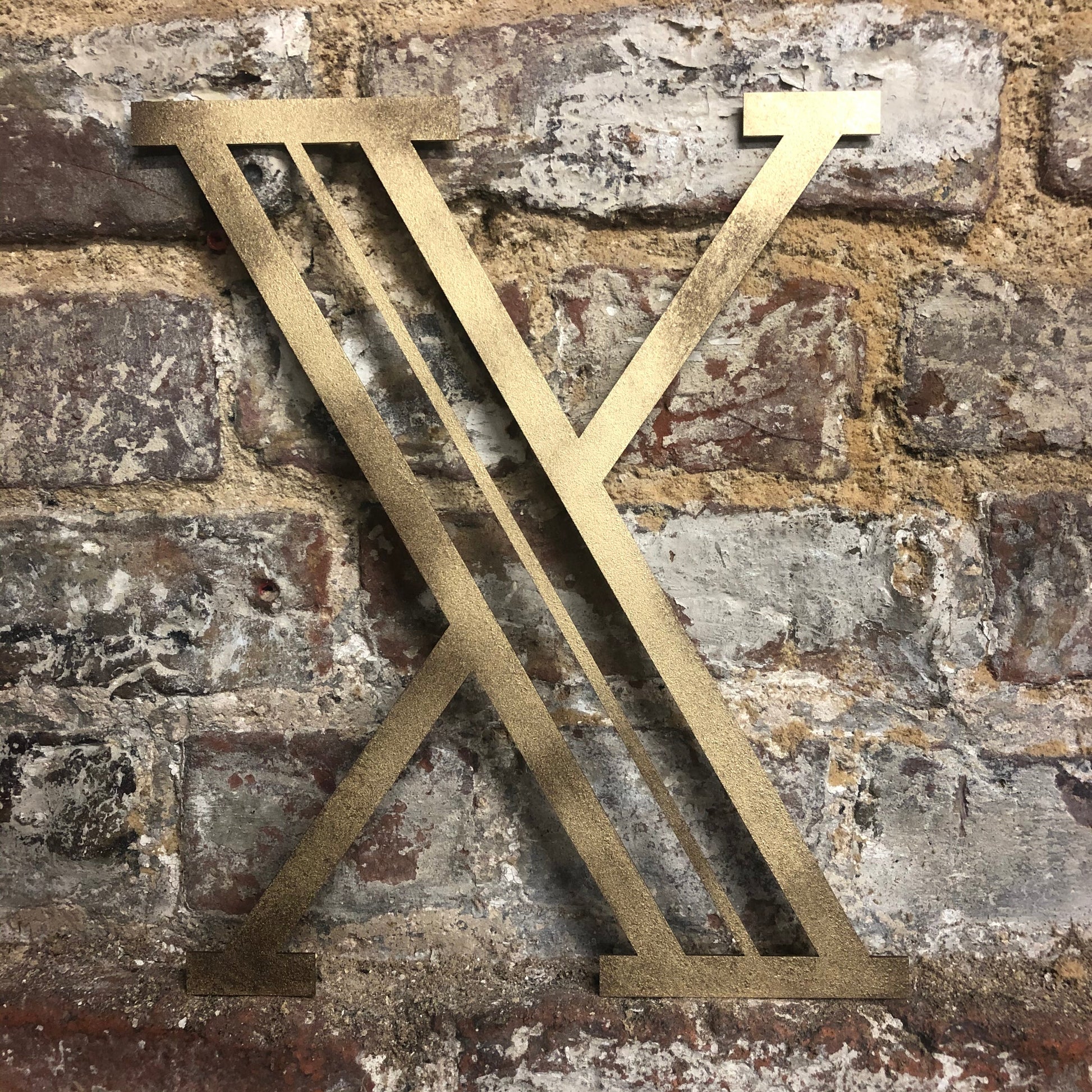 Gold Distressed Art Deco Metal Letters and Numbers 5 inch or 12 inch