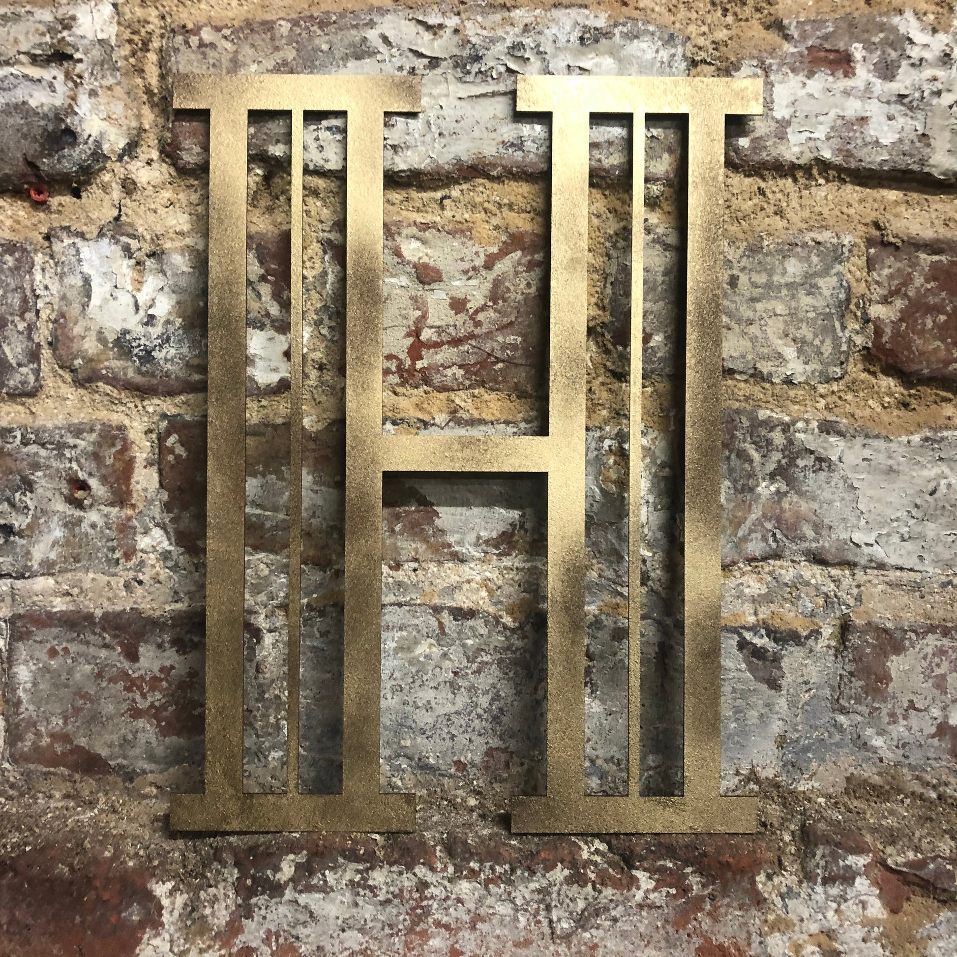 Gold Distressed Art Deco Metal Letters and Numbers 5 inch or 12 inch