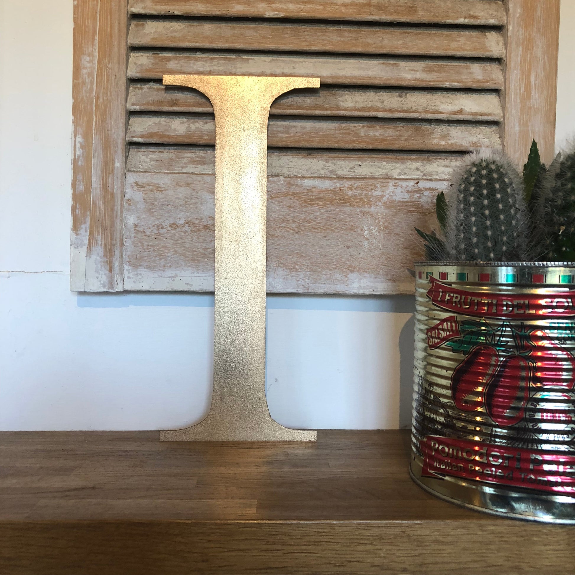 Distressed Gold Metal Letters A-Z 0-9 in 5 inch or 12 inch