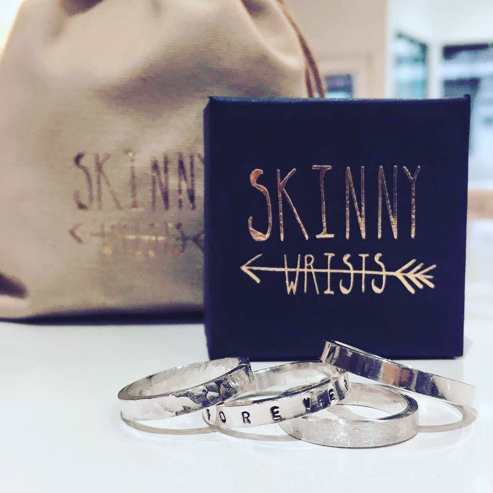 Personalised Skinny Silver Band Ring