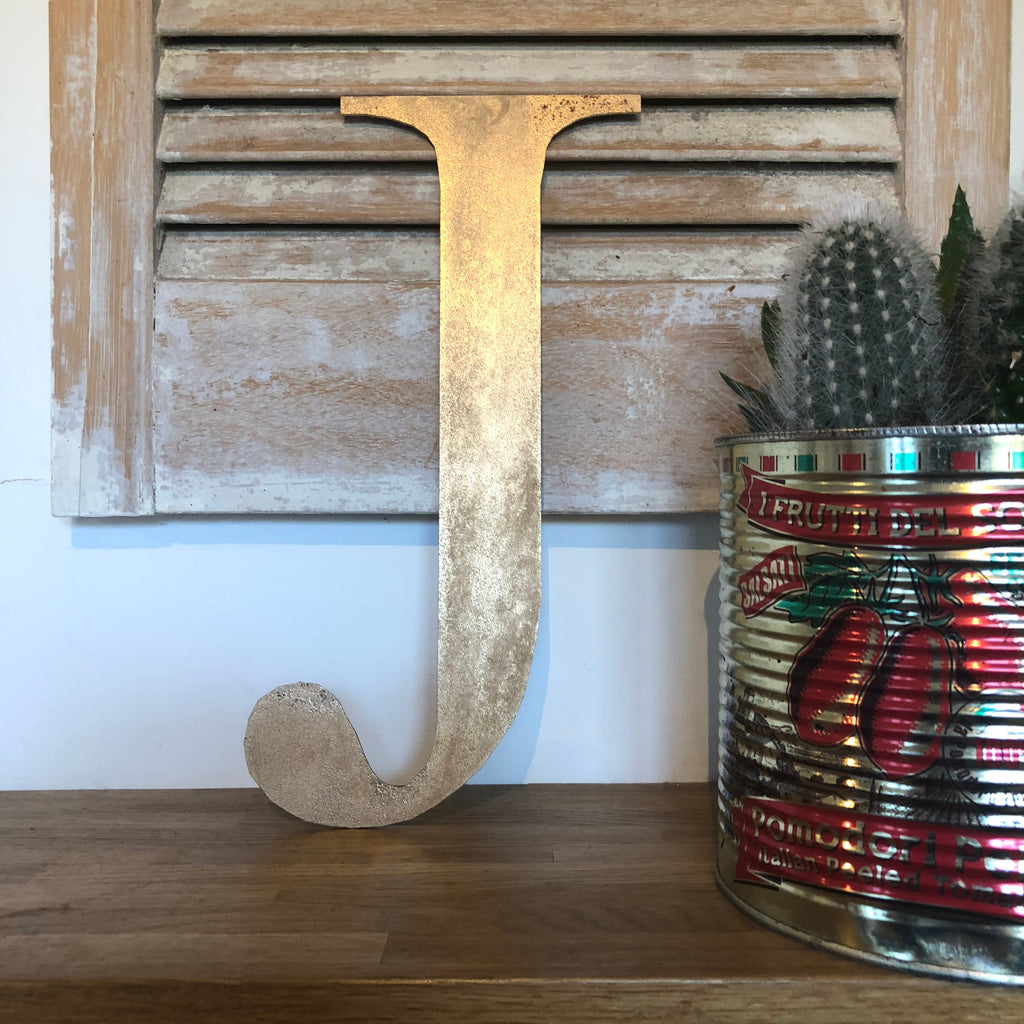 Distressed Gold Metal Letters A-Z 0-9 in 5 inch or 12 inch