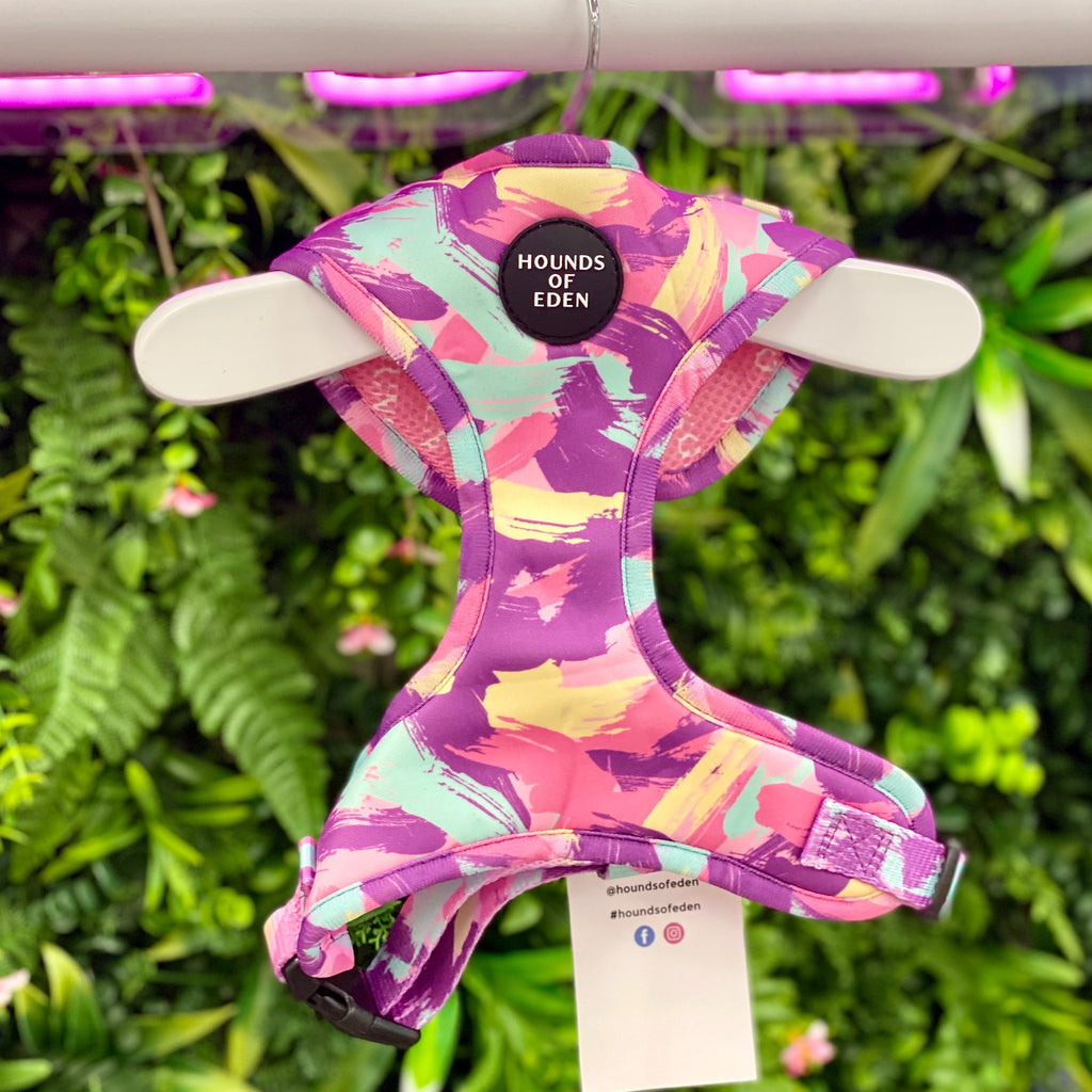 'Blush it Off' - Pink, Purple, Pastel Mint & Lemon Camo Pattern Dog Harness
