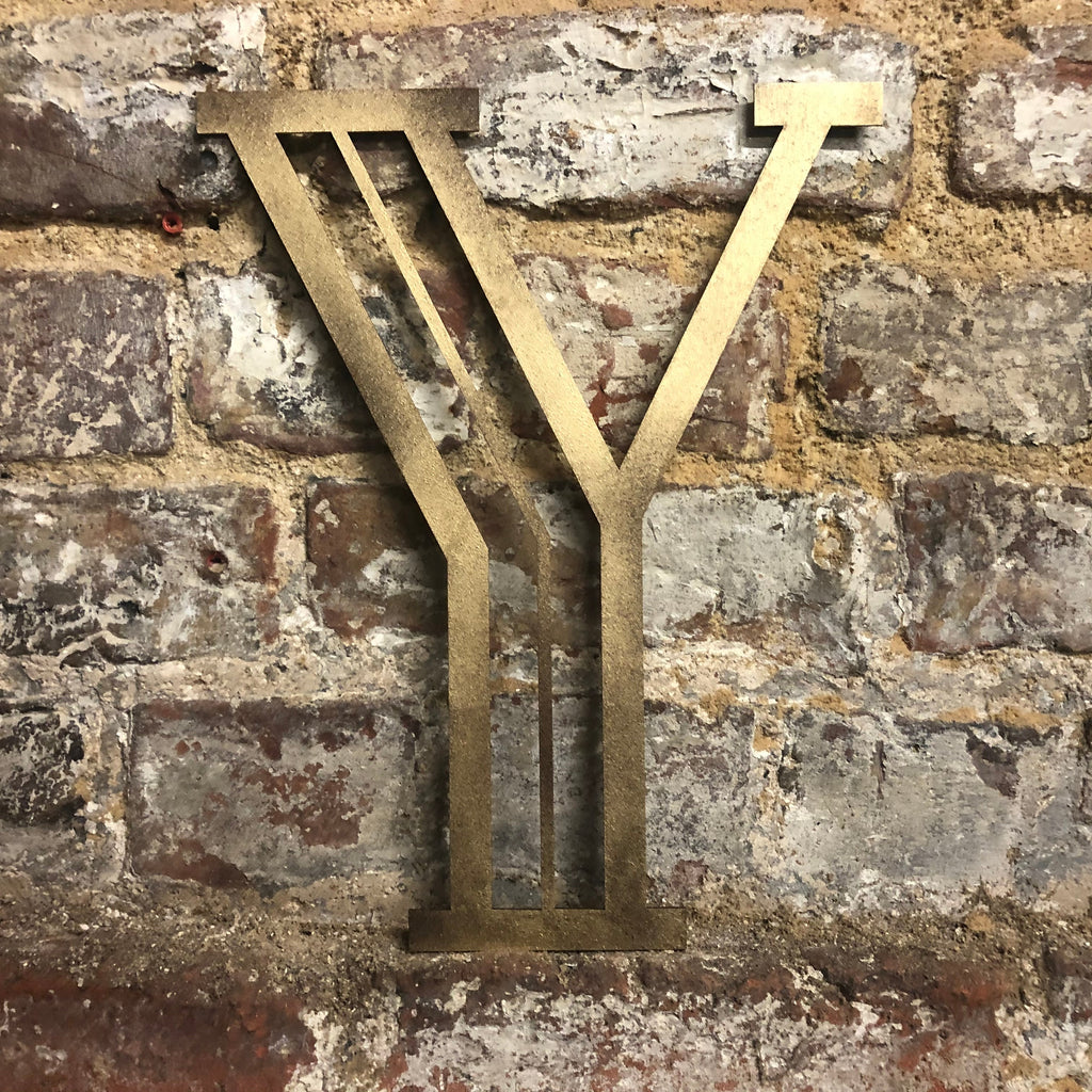 Gold Distressed Art Deco Metal Letters and Numbers 5 inch or 12 inch