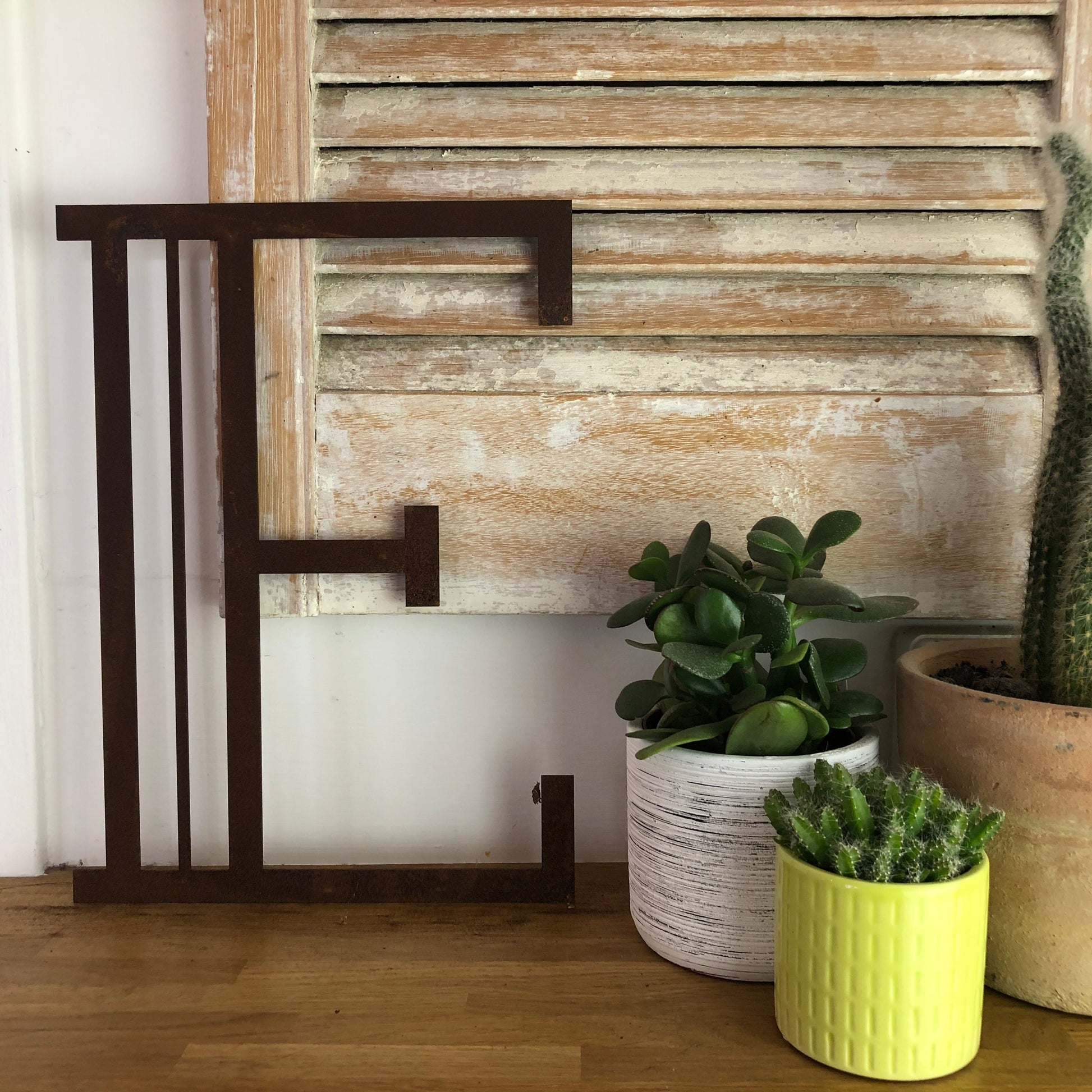 Rusty Metal Art Deco Lettering A-Z 0-9 in 5 inch or 12 inch