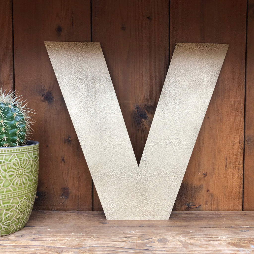 Rustic Gold Metal Letters 12 inch and 5 inch