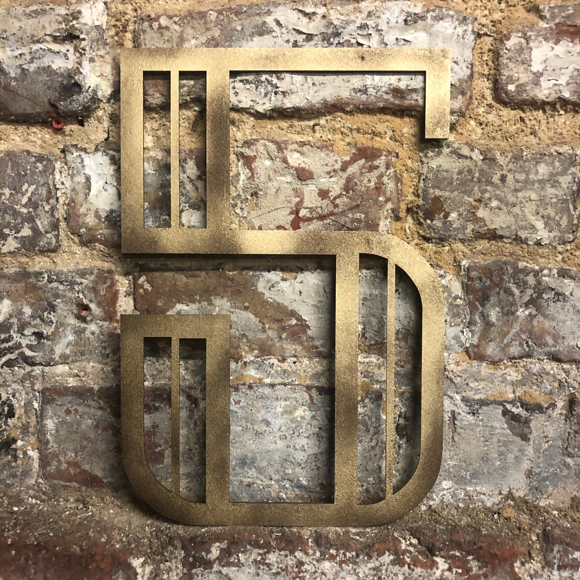 Gold Distressed Art Deco Metal Letters and Numbers 5 inch or 12 inch