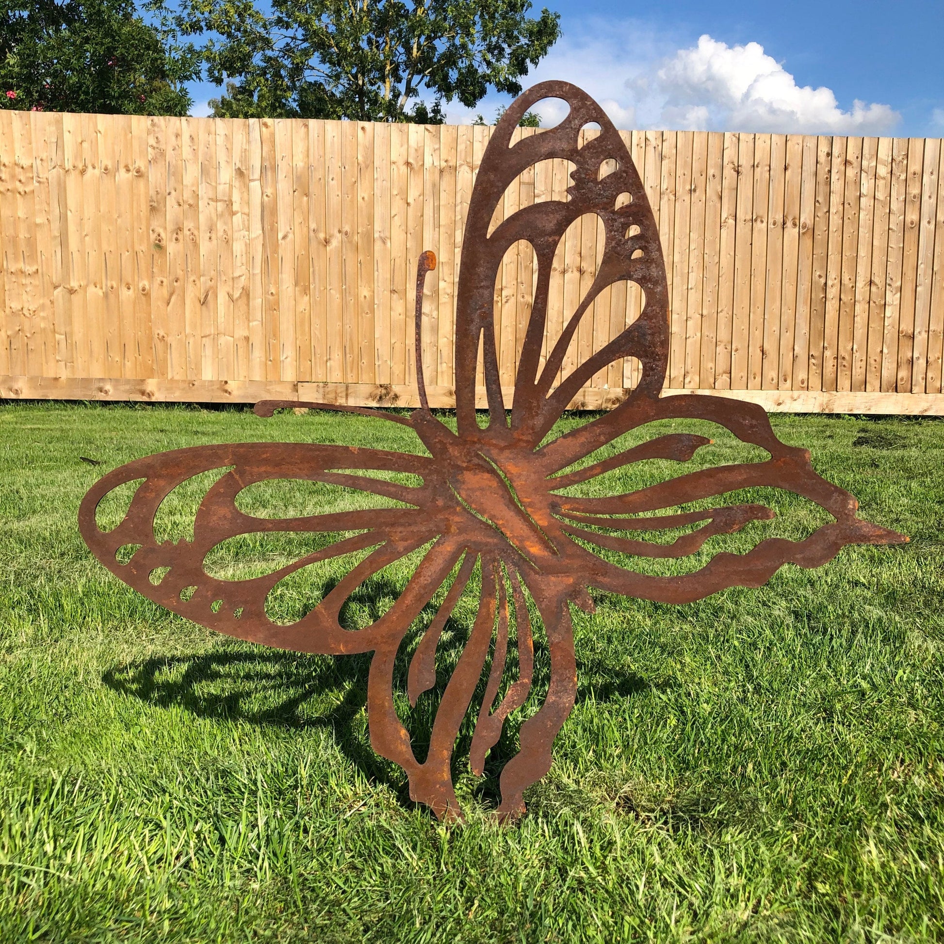Large Rusty Metal Butterfly Wall Art Decoration
