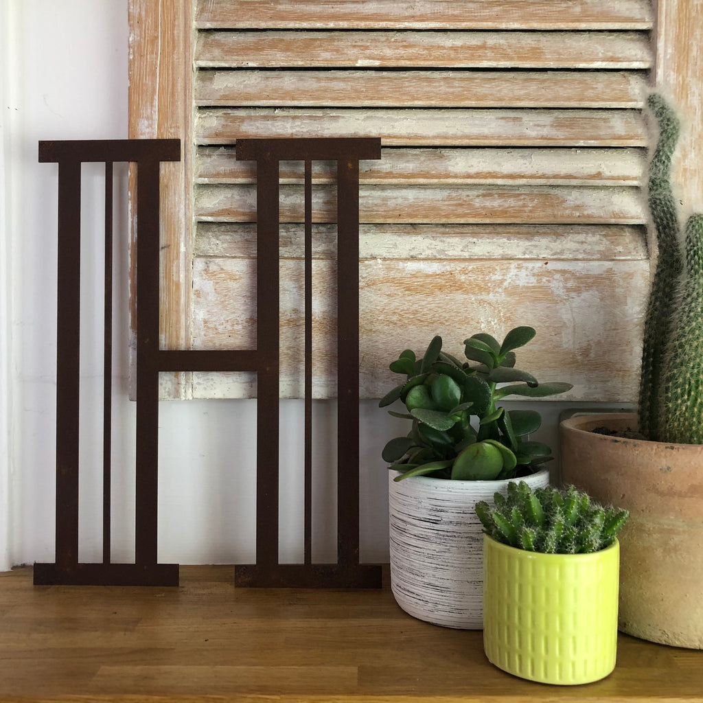 Rusty Metal Art Deco Lettering A-Z 0-9 in 5 inch or 12 inch