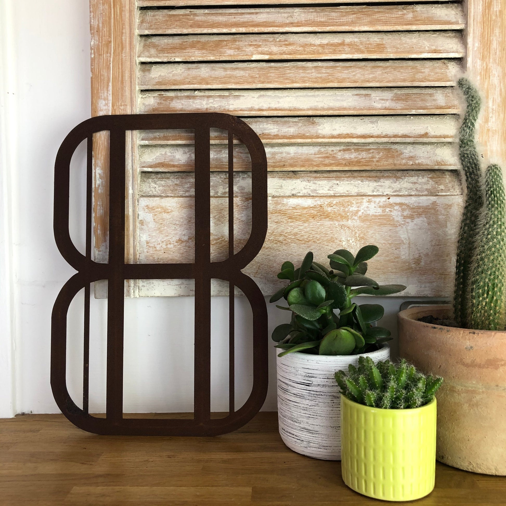 Rusty Metal Art Deco Lettering A-Z 0-9 in 5 inch or 12 inch