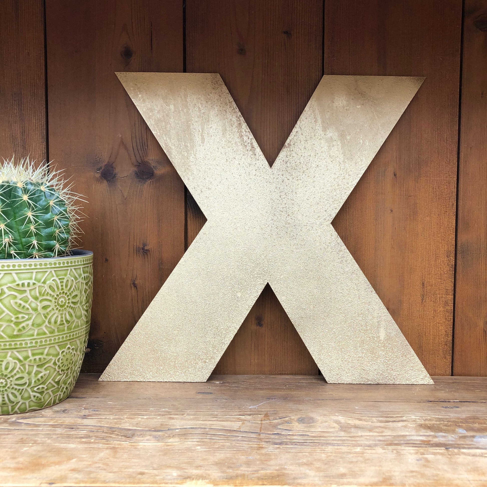 Rustic Gold Metal Letters 12 inch and 5 inch