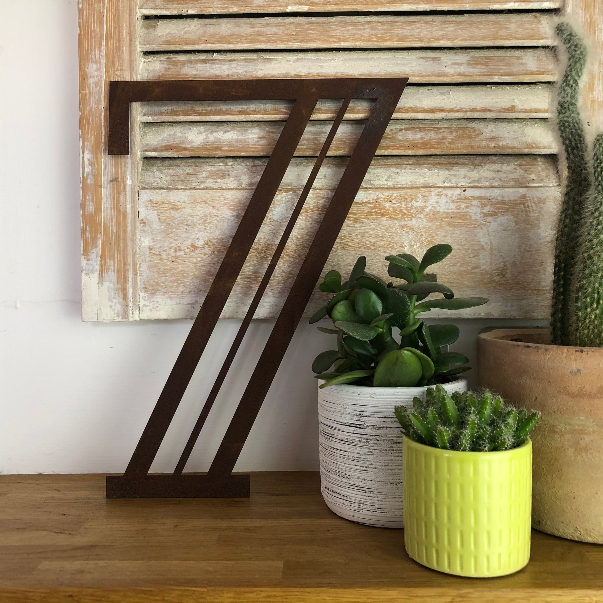 Rusty Metal Art Deco Lettering A-Z 0-9 in 5 inch or 12 inch