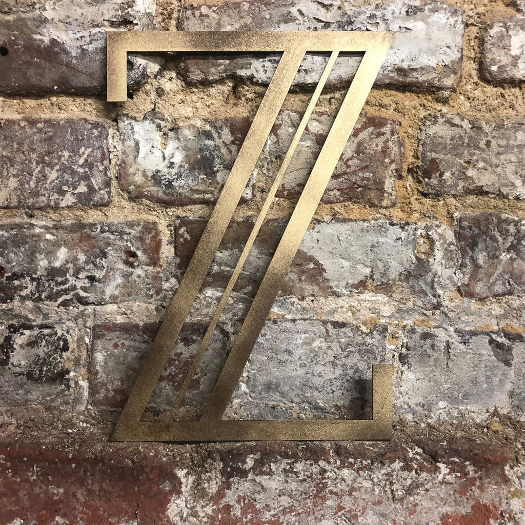 Gold Distressed Art Deco Metal Letters and Numbers 5 inch or 12 inch