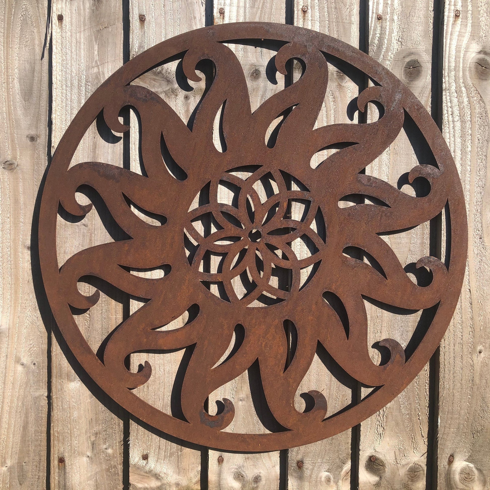 Rusty Metal Sun Wall Decoration 55cm