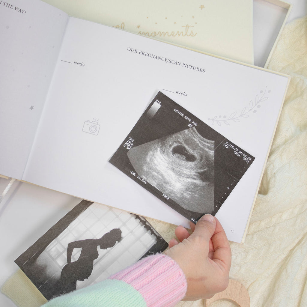 Luxury Baby Memory Book with Ivory Linen Cover