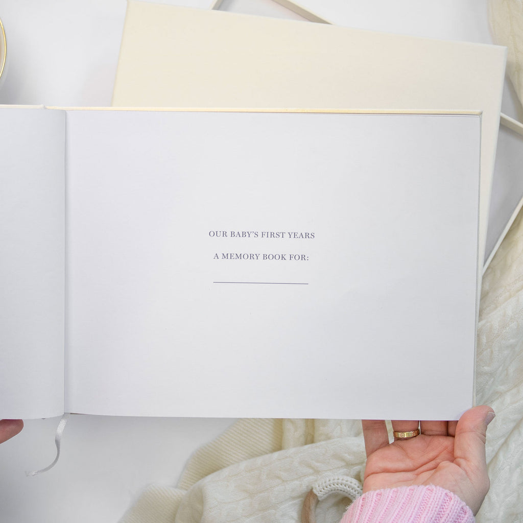 Luxury Baby Memory Book with Ivory Linen Cover