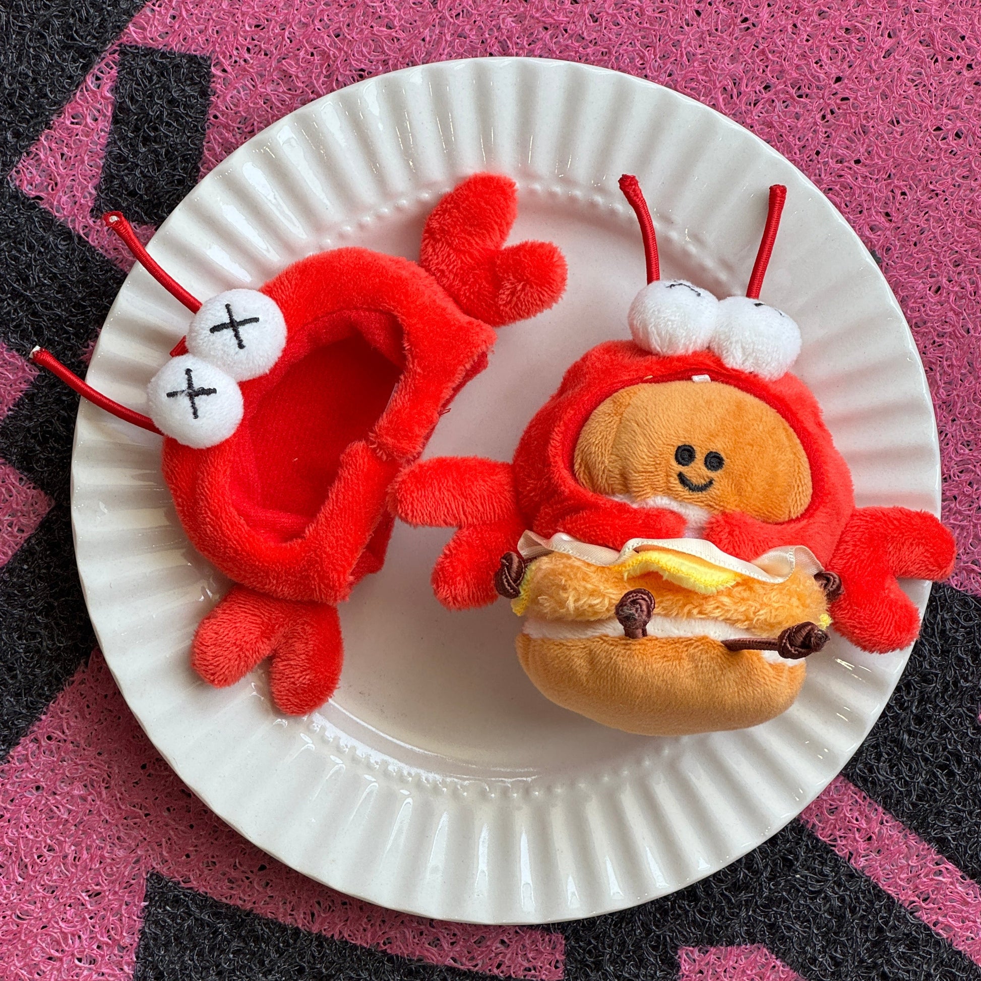 Mini Burger Plush Toy with Clip