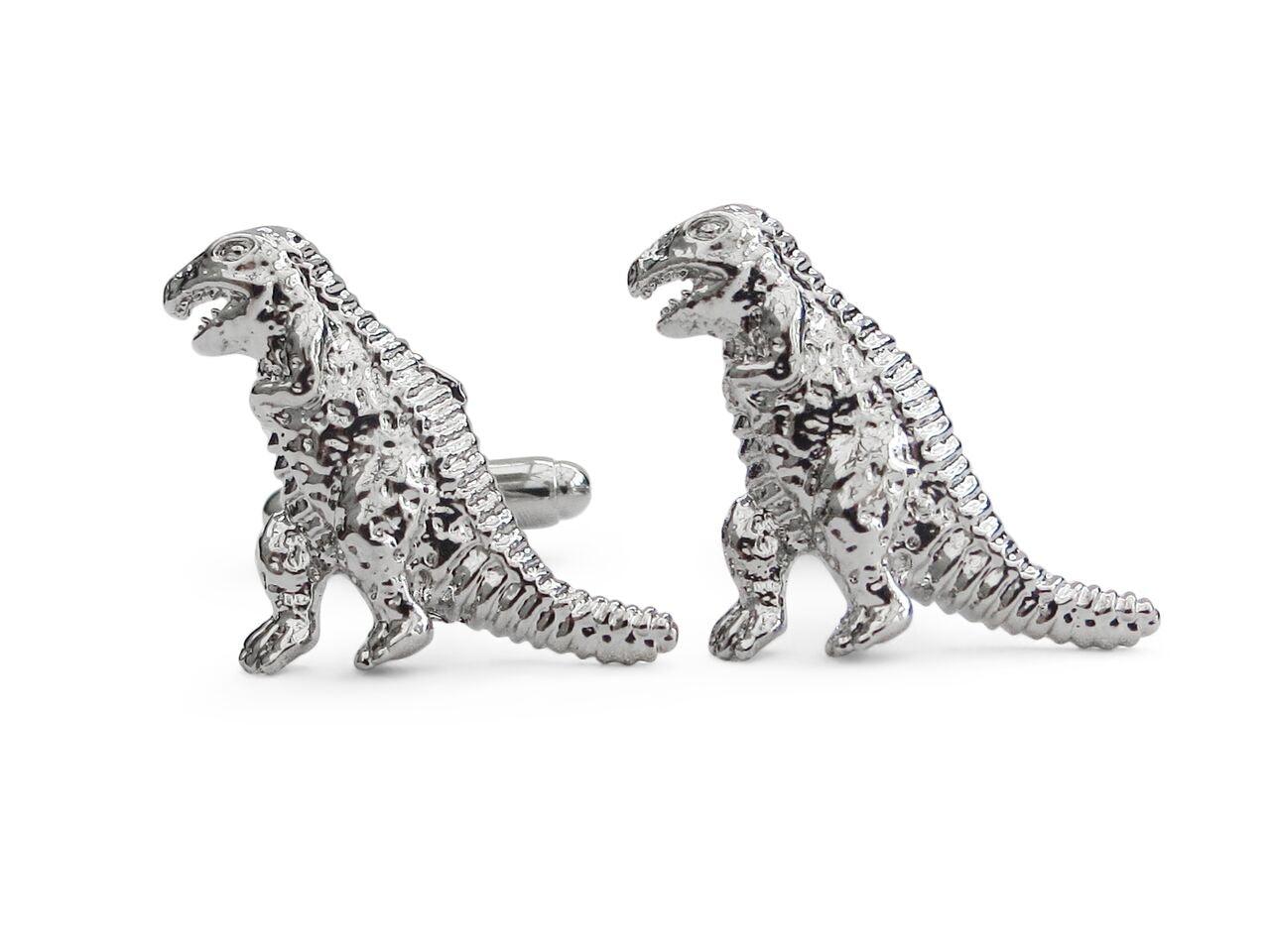 Silver T Rex Dinosaur Cufflinks