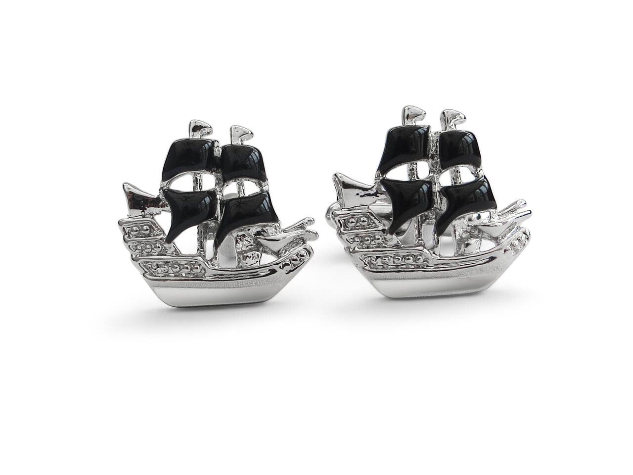 Silver Ship Cufflinks