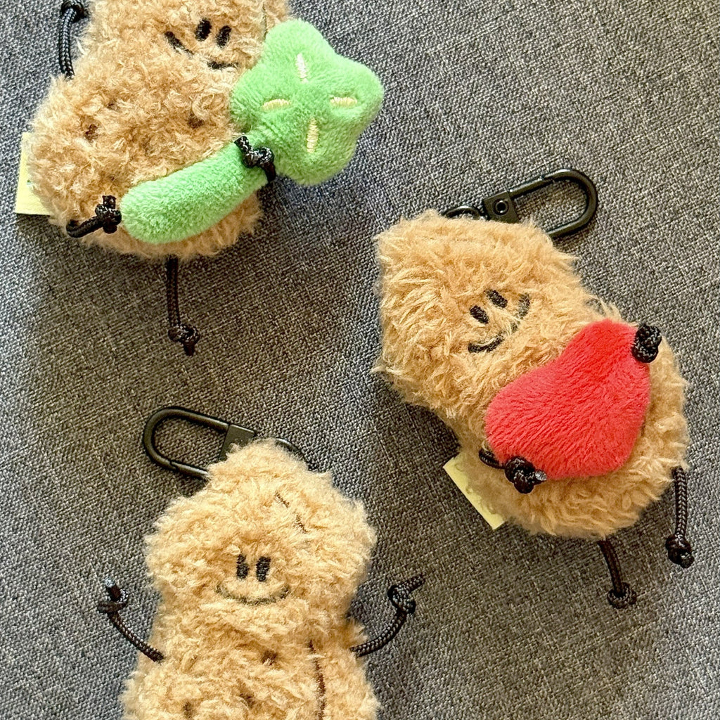 Tiger Peanut and Red Heart Bag Charm Duo