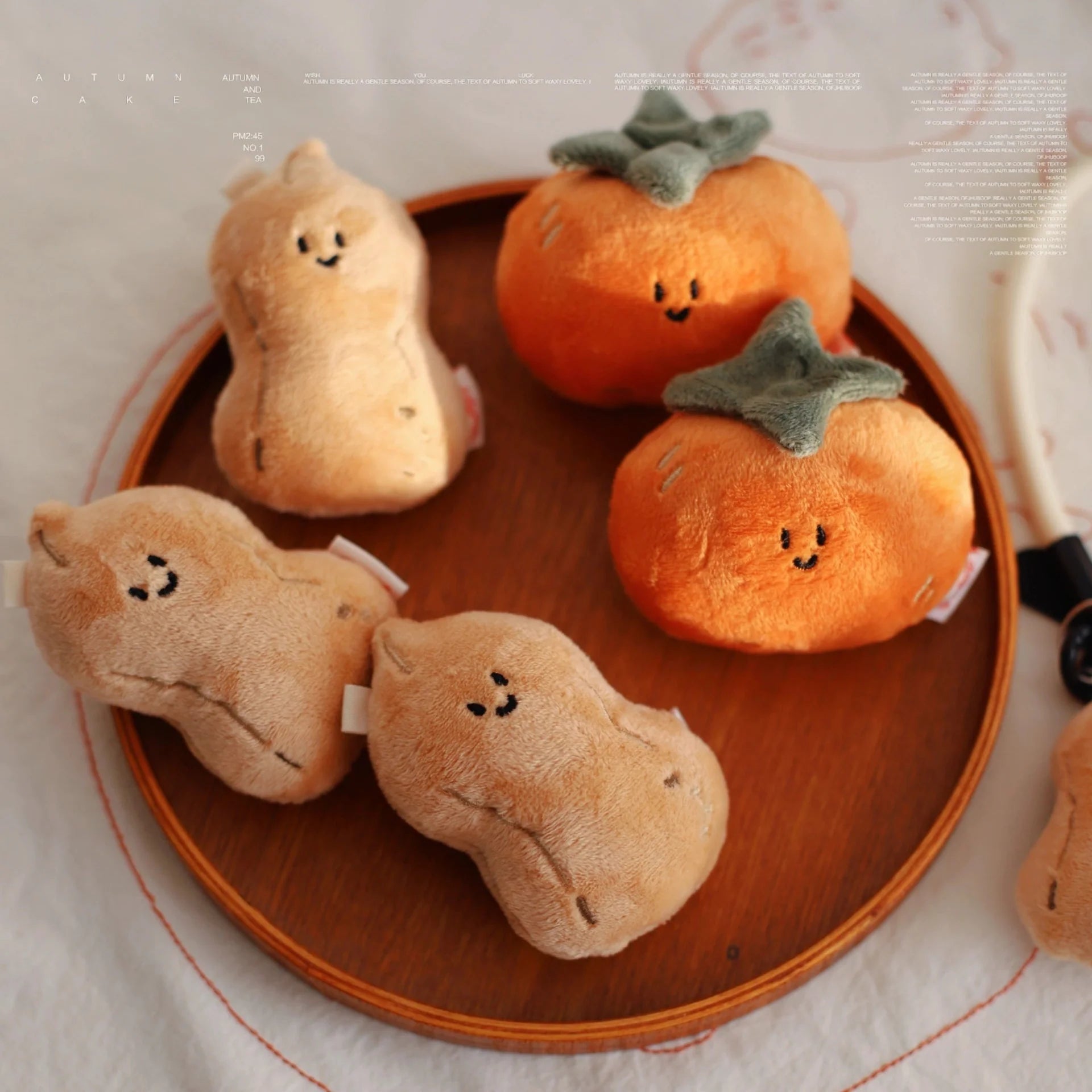 Peanut Plush Bag Charm in Beige