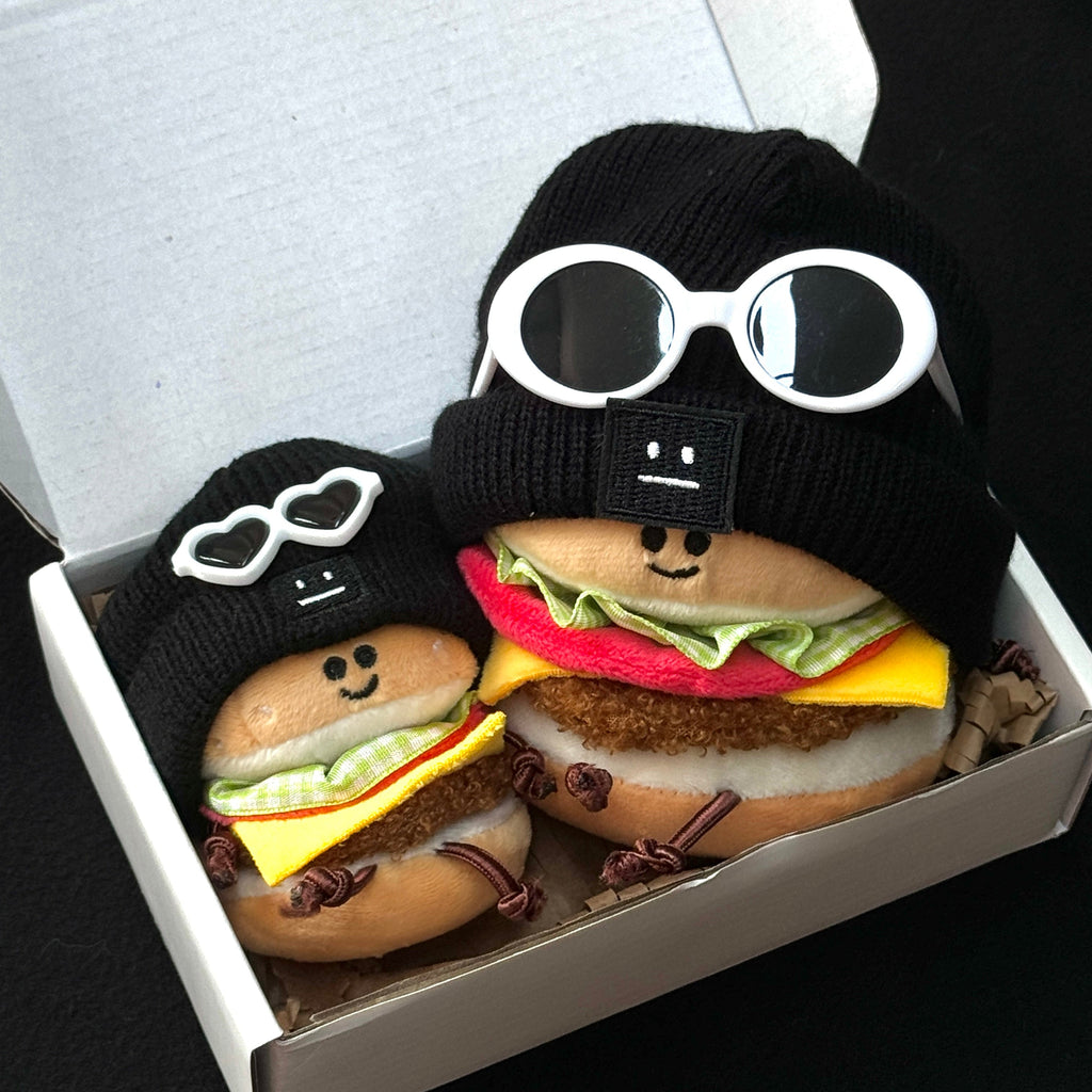 Mini Burger Plush Toy with Clip