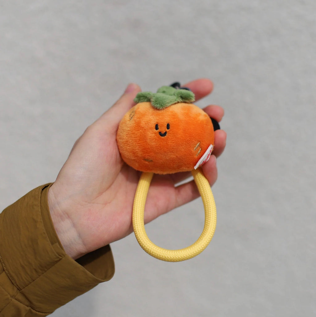 Mini Persimmon Plush Bag Charm in Vibrant Orange