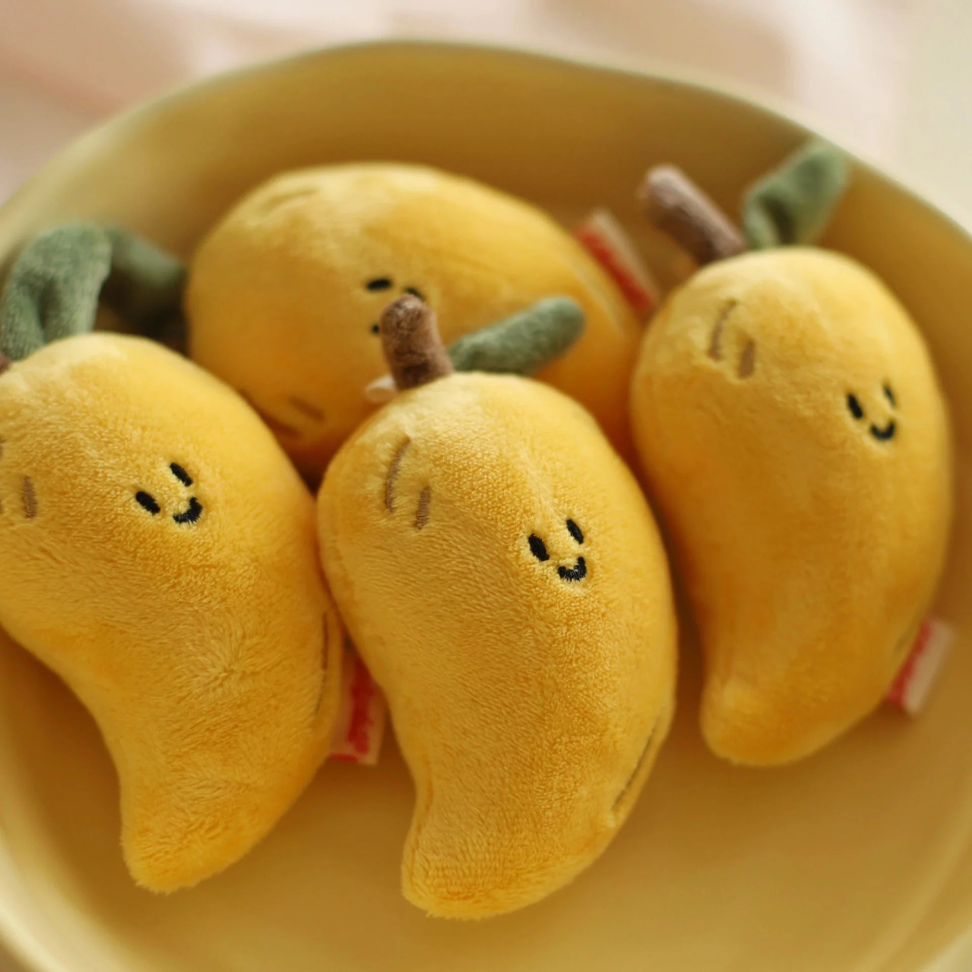 Mango Plush Bag Charm in Vibrant Yellow