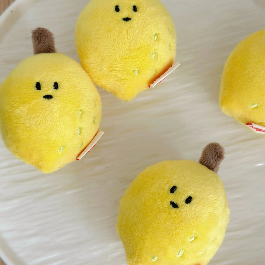 Mini Lemon Bag Charm in Soft Plush Yellow