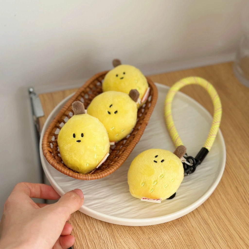 Lemon Plush Bag Charm in Vibrant Yellow