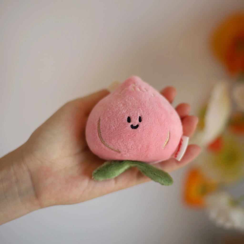 Peach Plush Bag Charm in Pink