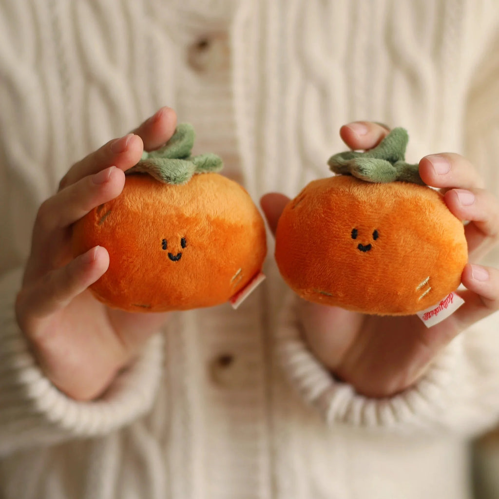 Persimmon Plush Bag Charm in Vibrant Orange