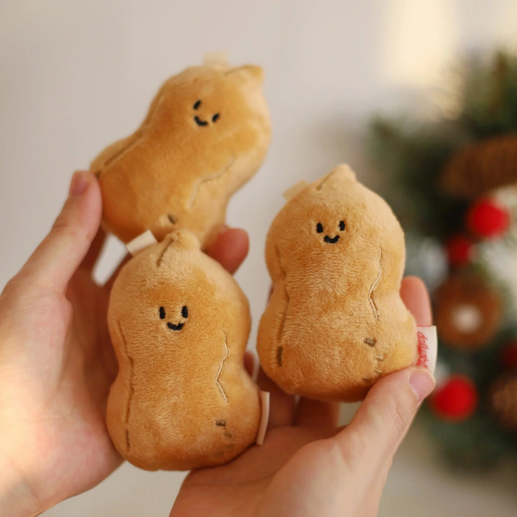 Peanut Plush Bag Charm in Beige