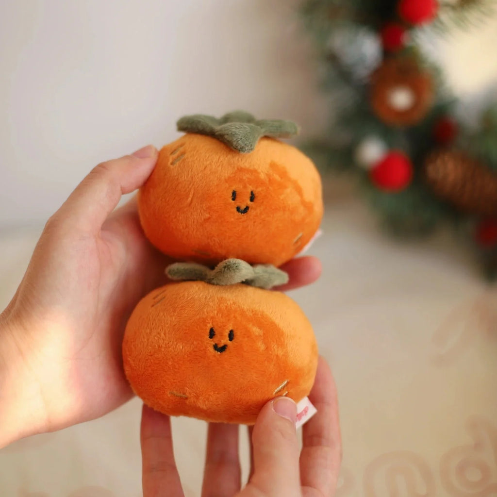 Persimmon Plush Bag Charm in Vibrant Orange