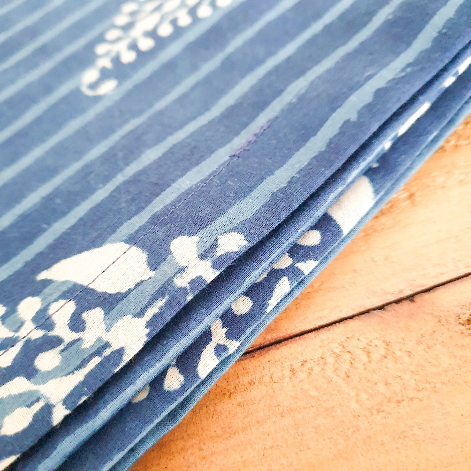 Indigo Block Printed Placemats Set of 2 Handmade Table Mats