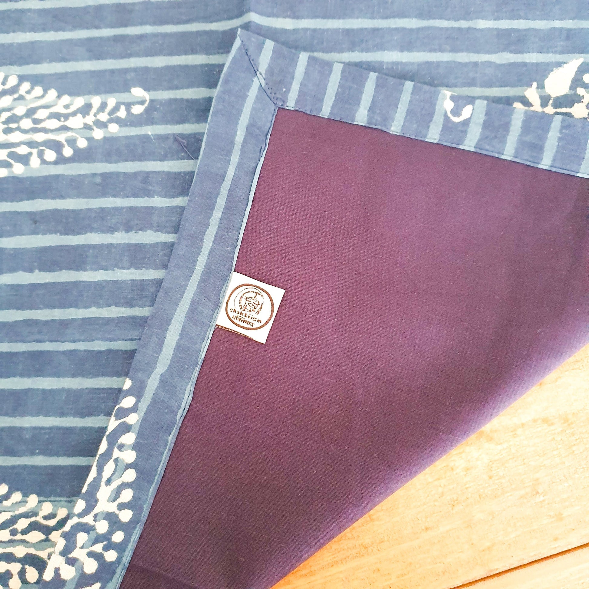 Indigo Block Printed Placemats Set of 2 Handmade Table Mats