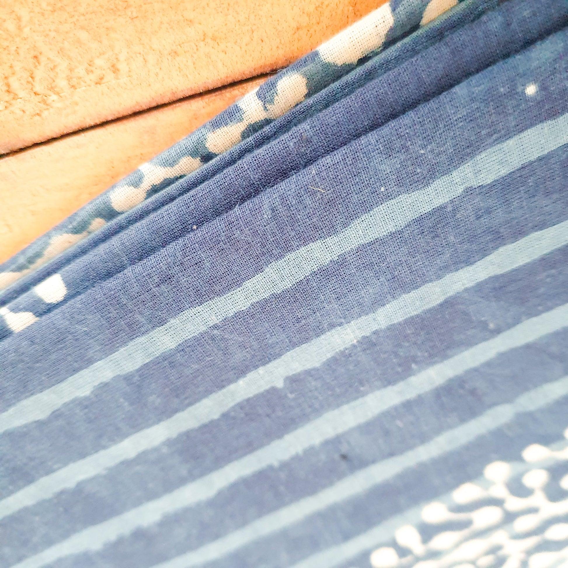 Indigo Block Printed Placemats Set of 2 Handmade Table Mats