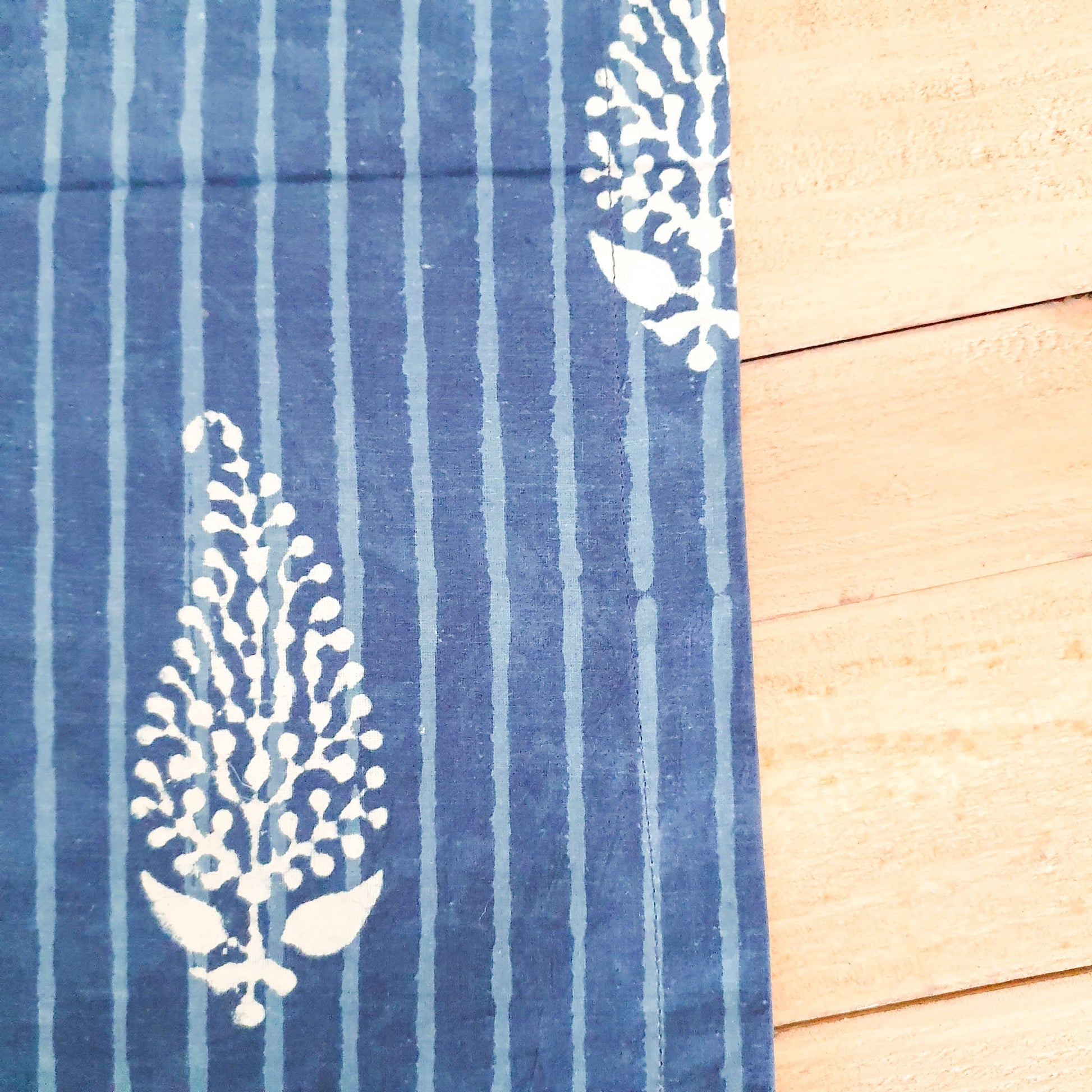 Indigo Block Printed Placemats Set of 2 Handmade Table Mats